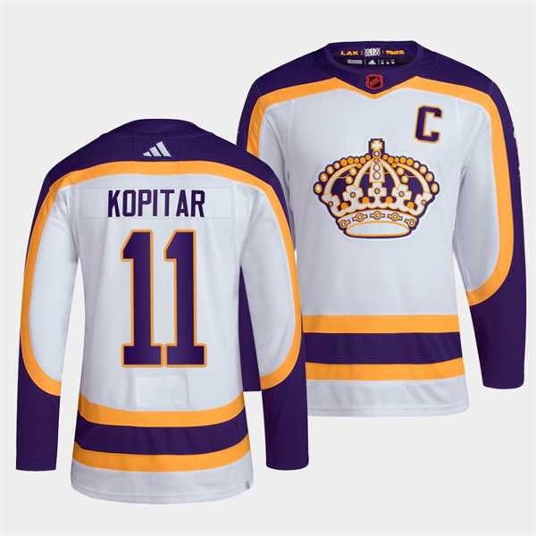 Men%27s Los Angeles Kings #11 Anze Kopitar White 2022 Reverse Retro Stitched Jersey Dzhi->los angeles kings->NHL Jersey